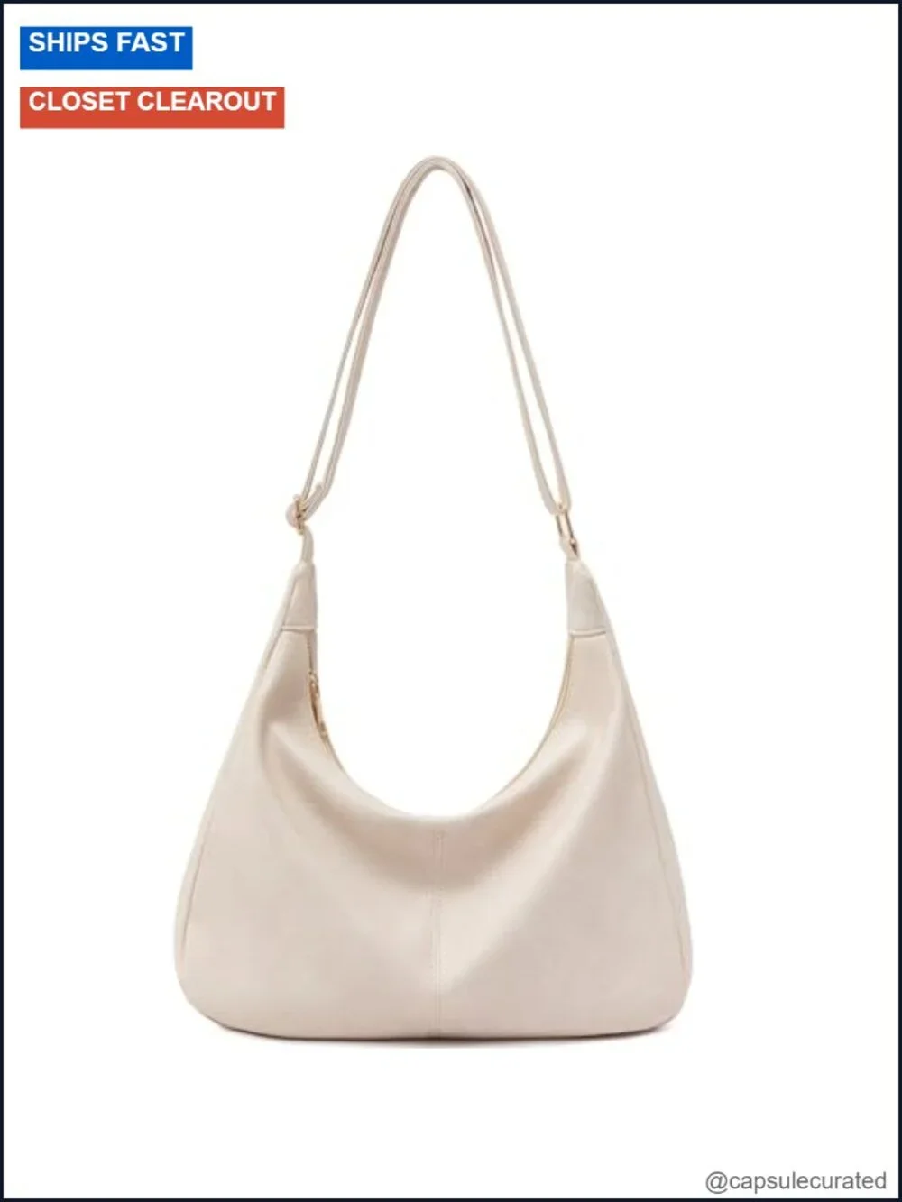Women's Foldable Hobo Bag Vegan Leather Shoulder Purse Crossbody Tote